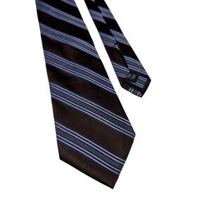 Jones New York Mens Silk Tie Quiet Luxury Old‎ Money Formal Blue Brown